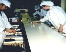 bakery tables on a packing line