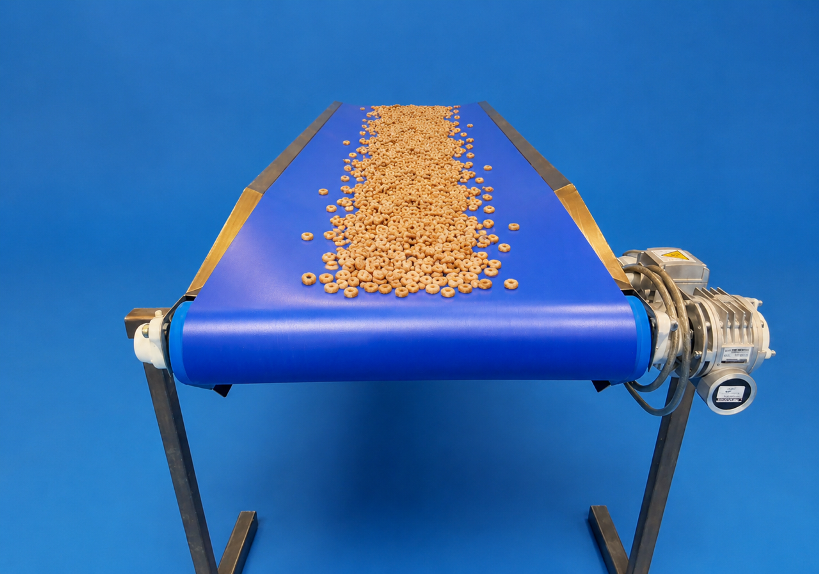 cereal conveyor on a trough belt 